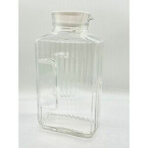 Luminarc Quadro glass fridge jug pitcher with a white lid